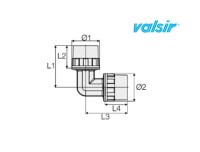 MEDIDAS RACOR CODO INTERMEDIO 90º PEXAL EASY VALSIR 